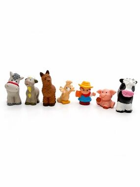 FP Little People Farm Animals + Farmer Bundle Cow Pig Horse Set